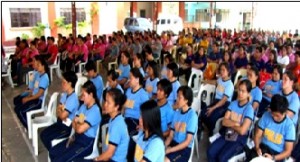 Police women are among the participants of the GAD Forum from various government agencies during the 2013 Women’s month celebration held at COA Auditorium, San Fernando City, La Union