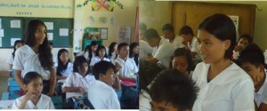 Hyacinth Joy R. Singasing (left) and Eleanor A. Luvida (right) while actively participating in their class.   Hyacinth Joy R. Singasing (left) and Eleanor A. Luvida (right) while actively participating in their class.   