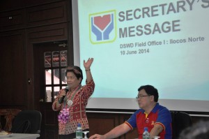 Secretary Corazon "Dinky" Juliano Soliman encourages DSWD - FO1 staff  to continuously implement all programs that has impact on the lives of all vulnerable groups despite the new normal. 