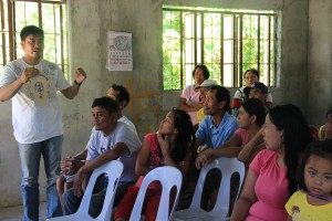 Brgy. Capt. Garcia discusses among his constituents the importance of participating in Kalahi-CIDSS activities during the conduct of their 2nd BA.