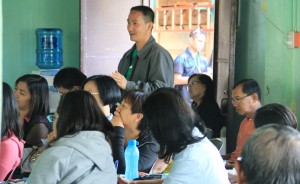 Sugpon Vice Mayor Daniel Lano, Jr. expresses his support for Kalahi-CIDSS and participates in the conduct of the first Municipal Inter-Barangay Forum for Criteria Setting Workshop. 