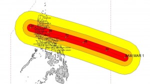 DOST Hotdog Track/Projected Path of Typhoon Chedeng