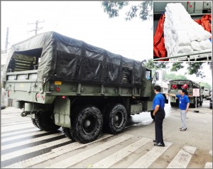 Each sack of relief goods contains 6 Family Food Packs