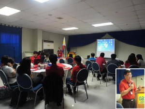 (Above Photo) NHTU Head Ms. Glynnis Casuga asks the participants on her welcome remarks to be more committed and devoted at work in order to help the locality. (Right Photo) DSWD-FO1 Regional Director Marcelo Nicomedes Castillo drops by to thank the ACs for their unending support in the last enumeration and still willing to work as AS for the Validation Phase. 