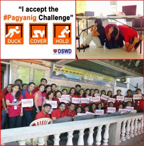 DSWD-FO1 Regional Director Marcelo Nicomedes J. Castillo (at the back: 3rd from right) together with the DSWD-FO1 employees accepts the #Pagyanig Challenge.