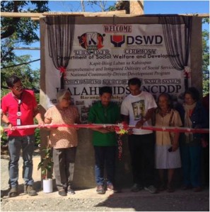 Ribbon-cutting ceremony for the Water System in Barangay Mabileg, Sigay, Ilocos Sur spearheaded by the Barangay Waterworks Association chairperson, the Barangay Sub-Project Management Committee, and DRPM Orson Sta. Cruz.