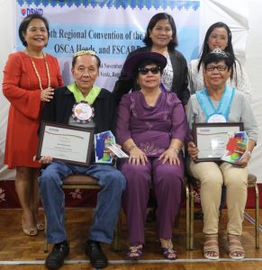 (Top row from left to right) DSWD-FO 1 ARD for Administration Nora D. Dela Paz, DSWD-FO 1 Senior Citizen Focal Person Edwina C. Masi, and DSWD-FO 1 Medical Officer III Mary Grace DV. Del Castillo together with SUPERB LOLO 2016 Wilfredo Rivera, SUPERB LOLA 2015 Belinda Barrozo, and SUPERB LOLA 2016 Gloria Managuira